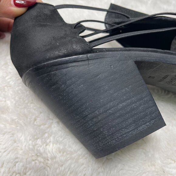 Eileen Fisher Women's Black Nikki Peep Toe Heeled Boots Shoes Size 11 - Picture 7 of 11